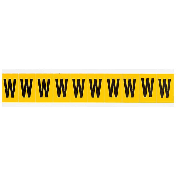 Letter Label, W, 1-1/2in.Hx7/8in.W