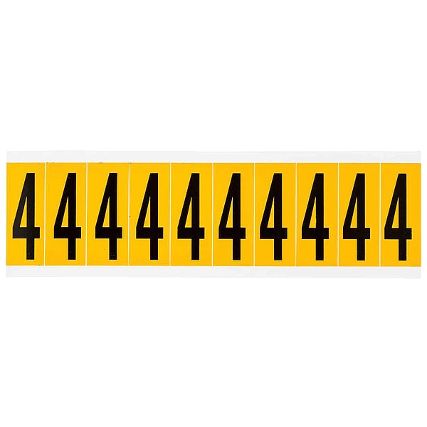 Number Label, 4, 2-1/4in.Hx7/8in.W, Vinyl