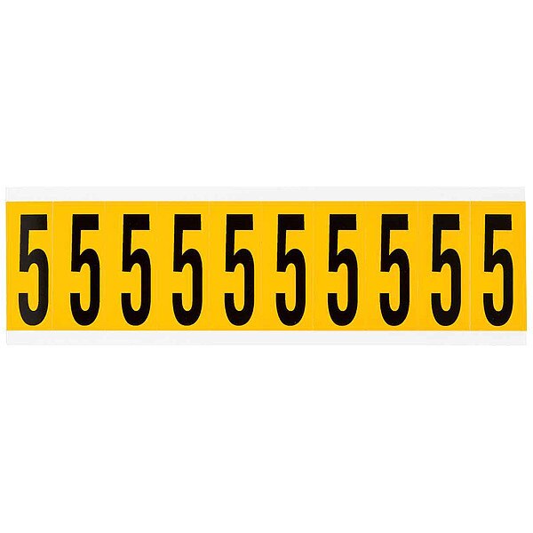 Number Label, 5, 2-1/4in.Hx7/8in.W, Vinyl