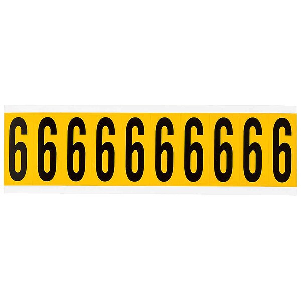 Number Label, 6, 2-1/4in.Hx7/8in.W, Vinyl