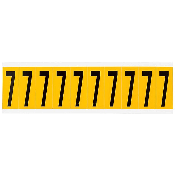 Number Label, 7, 2-1/4in.Hx7/8in.W, Vinyl