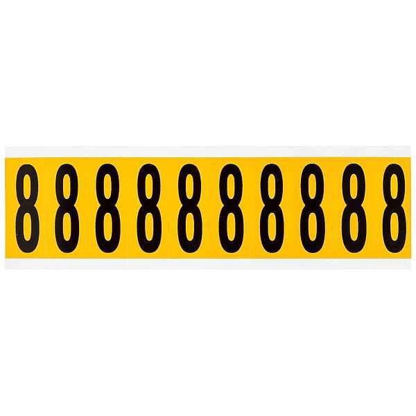 Number Label, 8, 2-1/4in.Hx7/8in.W, Vinyl