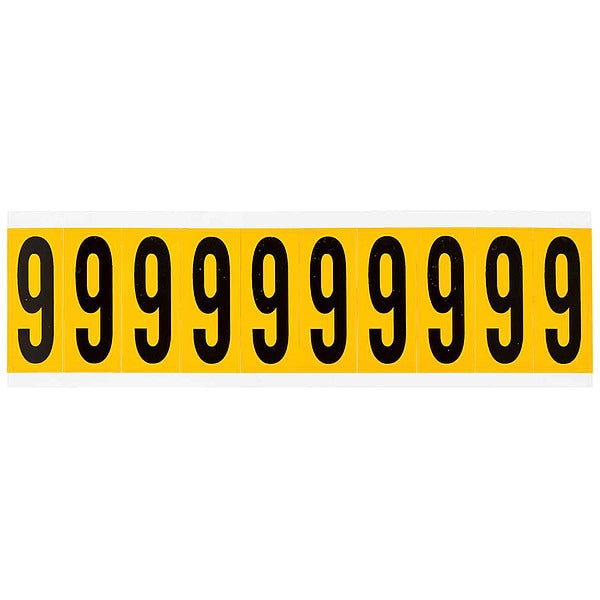 Number Label, 9, 2-1/4in.Hx7/8in.W, Vinyl