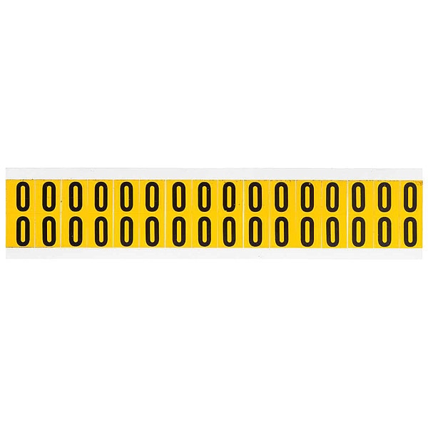 Number Label, 0, 3/4in.Hx9/16in.W, Vinyl