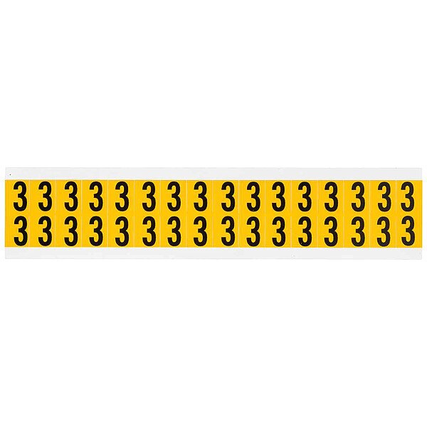 Number Label, 3, 3/4in.Hx9/16in.W, Vinyl