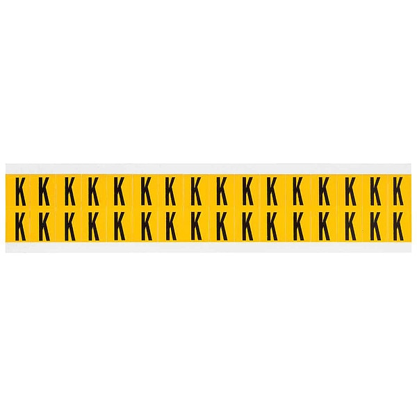 Letter Label, K, 3/4in.Hx9/16in.W, Vinyl