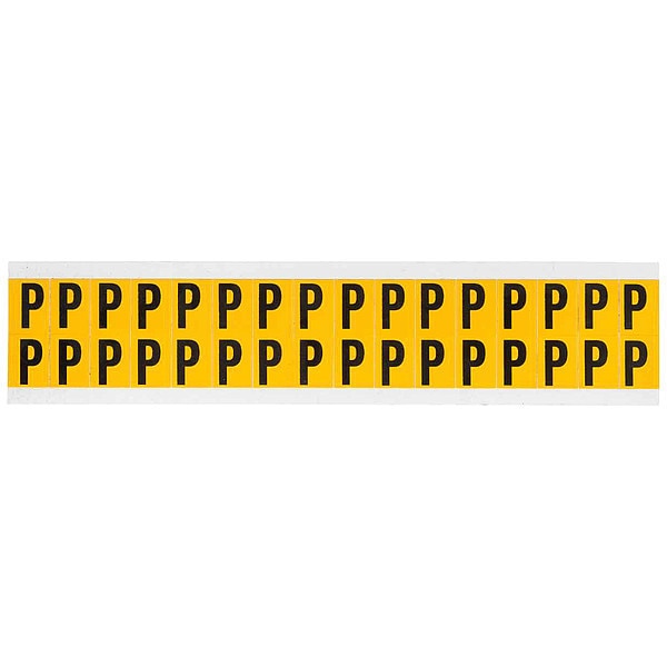 Letter Label, P, 3/4in.Hx9/16in.W, Vinyl