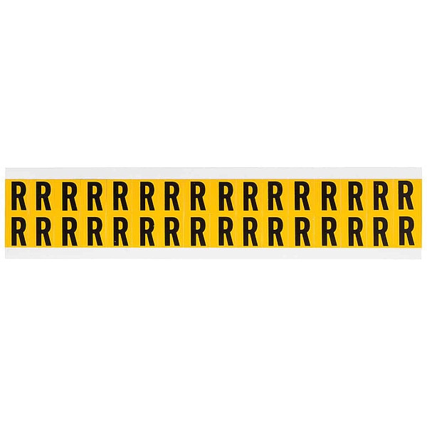 Letter Label, R, 3/4in.Hx9/16in.W, Vinyl