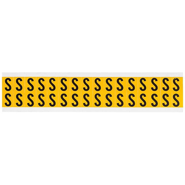 Letter Label, S, 3/4in.Hx9/16in.W, Vinyl