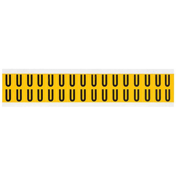 Letter Label, U, 3/4in.Hx9/16in.W, Vinyl
