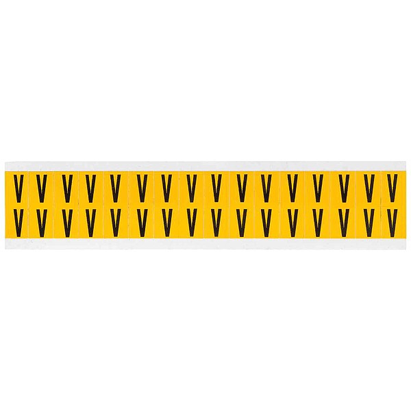 Letter Label, V, 3/4in.Hx9/16in.W, Vinyl
