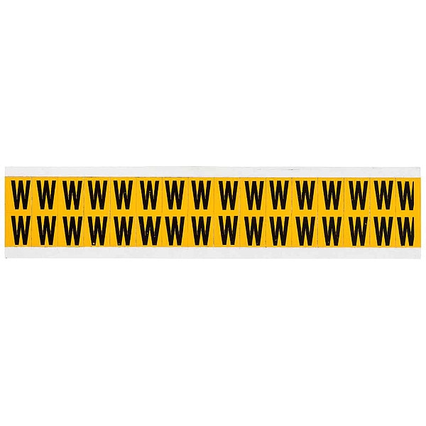 Letter Label, W, 3/4in.Hx9/16in.W, Vinyl