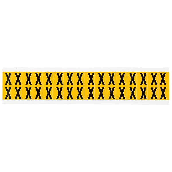 Letter Label, X, 3/4in.Hx9/16in.W, Vinyl