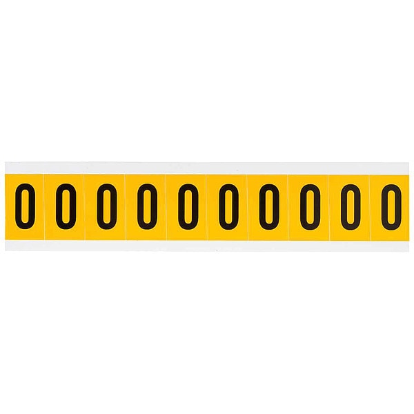 Number Label, 0, 1-1/2in.Hx7/8in.W