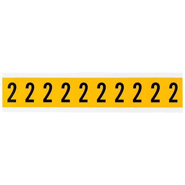 Number Label, 2, 1-1/2in.Hx7/8in.W, Vinyl
