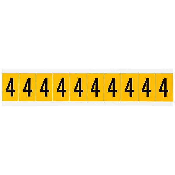 Number Label, 4, 1-1/2in.Hx7/8in.W, Vinyl
