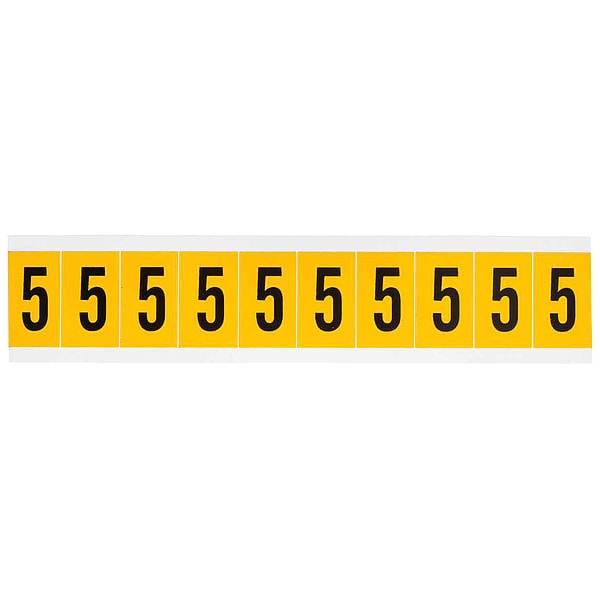 Number Label, 5, 1-1/2in.Hx7/8in.W, Vinyl