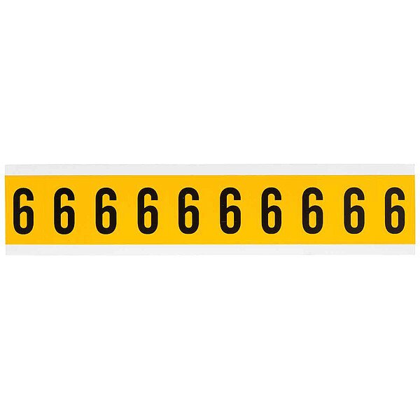 Number Label, 6, 1-1/2in.Hx7/8in.W, Vinyl