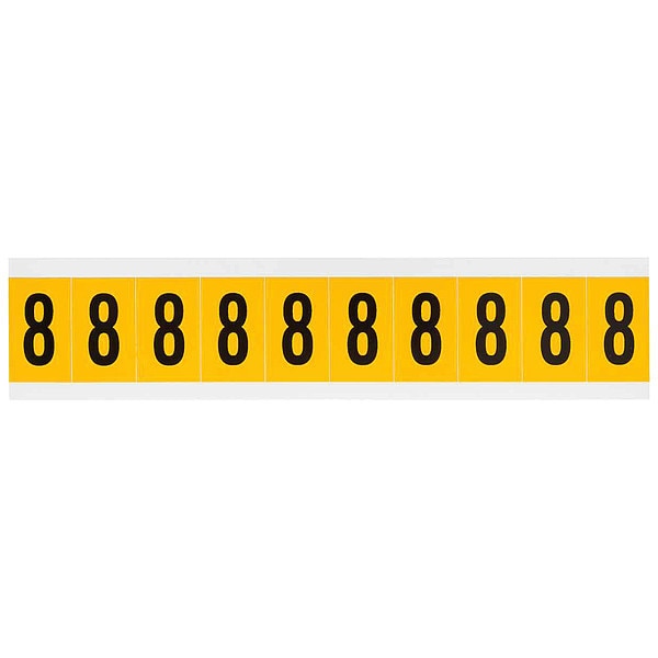 Number Label, 8, 1-1/2in.Hx7/8in.W, Vinyl