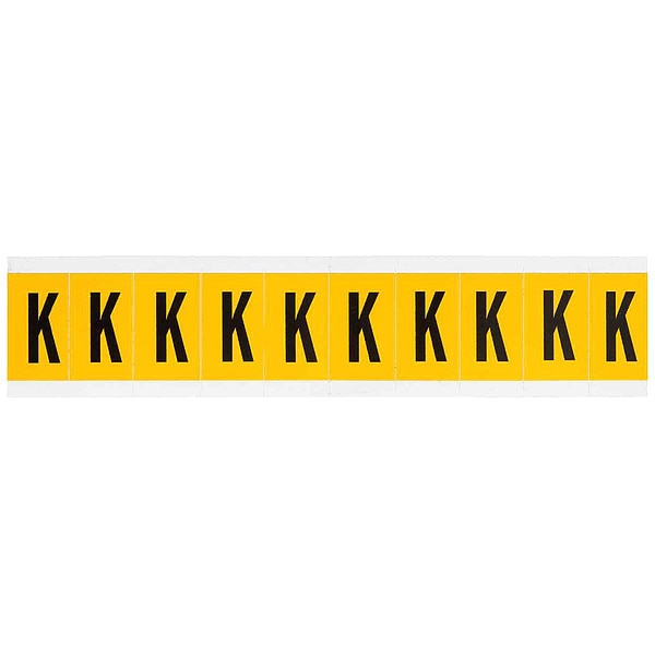 Letter Label, K, 1-1/2in.Hx7/8in.W, Vinyl