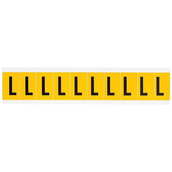 Letter Label, L, 1-1/2in.Hx7/8in.W, Vinyl