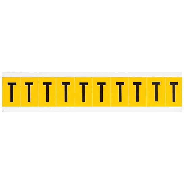 Letter Label, T, 1-1/2in.Hx7/8in.W, Vinyl
