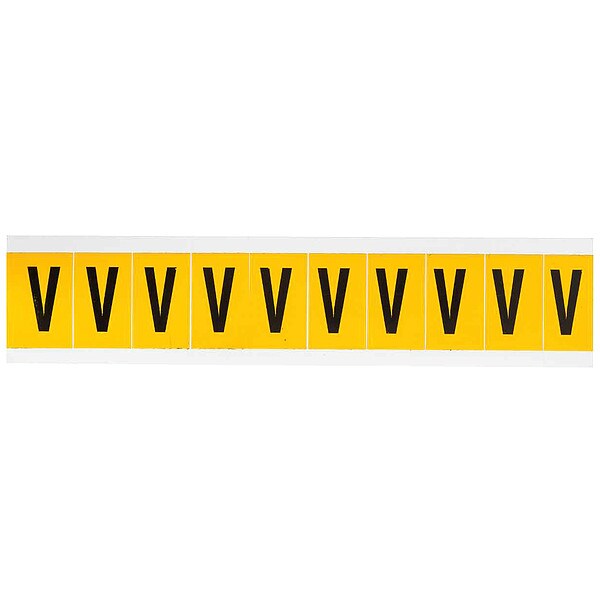 Letter Label, V, 1-1/2in.Hx7/8in.W