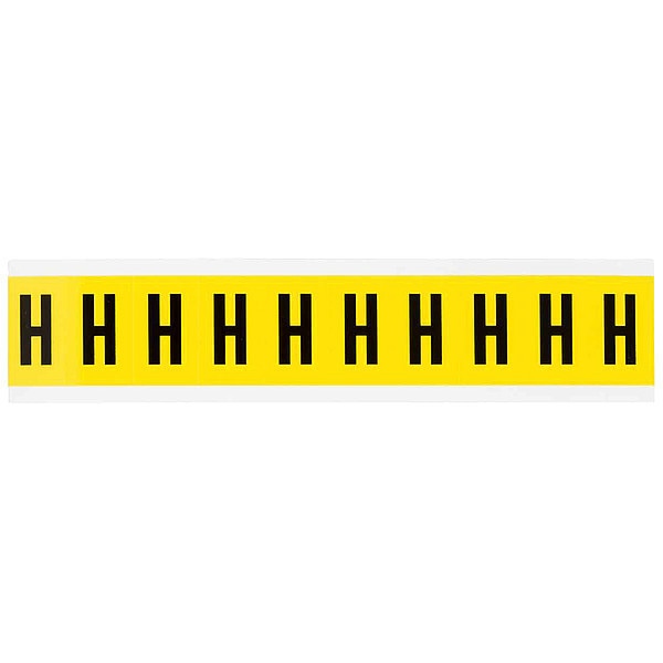 Letter Label, H, 1-1/2in.Hx7/8in.W, Vinyl