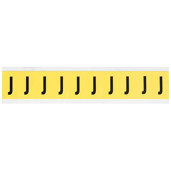 Letter Label, J, 8inW, Black/Yellow, Vinyl