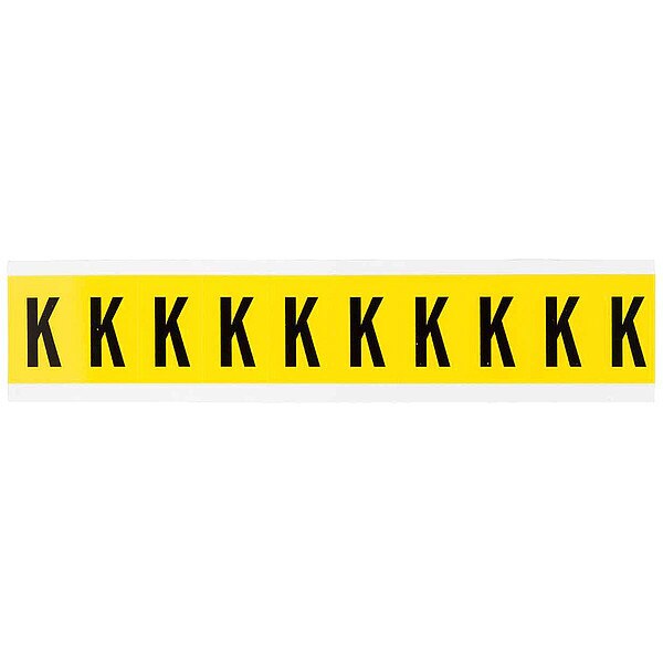 Letter Label, K, 1-1/2in.Hx7/8in.W