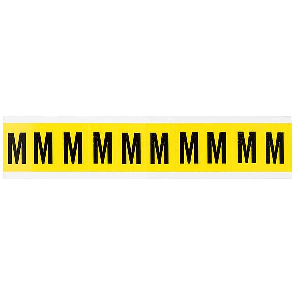 Letter Label, M, 1-1/2in.Hx7/8in.W, Vinyl