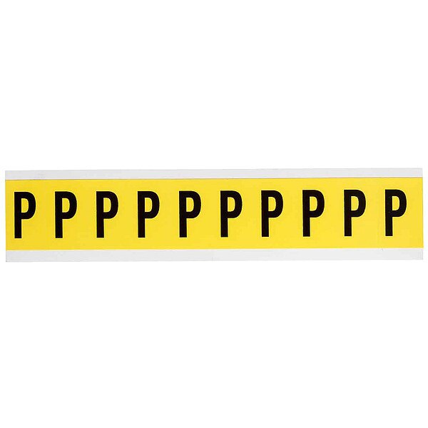 Letter Label, P, 1-1/2in.Hx7/8in.W, Vinyl