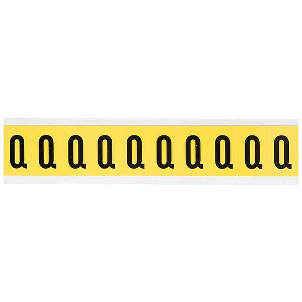 Letter Label, Q, 1-1/2in.Hx7/8in.W, Vinyl
