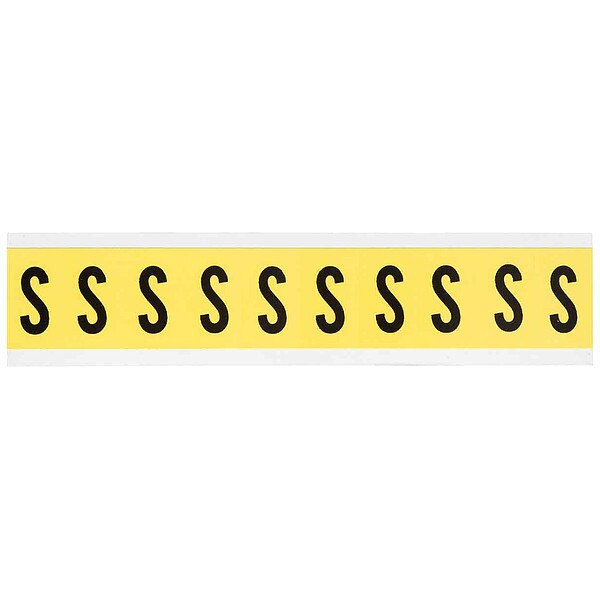 Letter Label, S, 1-1/2in.Hx7/8in.W, Vinyl