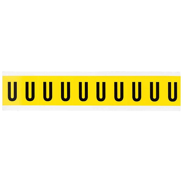 Letter Label, U, 1-1/2in.Hx7/8in.W, Vinyl