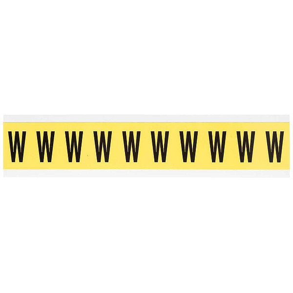 Letter Label, W, 1-1/2in.Hx7/8in.W, Vinyl