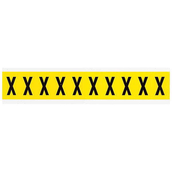 Letter Label, X, 1-1/2in.Hx7/8in.W, Vinyl
