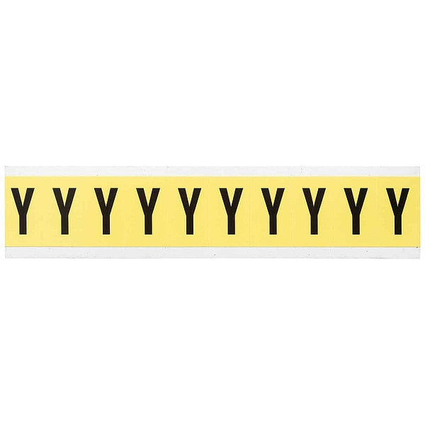 Letter Label, Y, 1-1/2in.Hx7/8in.W, Vinyl