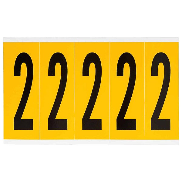 Number Label, 2, 5in.Hx1-3/4in.W, Vinyl