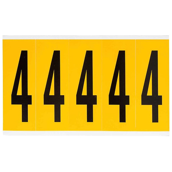 Number Label, 4, 5in.Hx1-3/4in.W, Vinyl