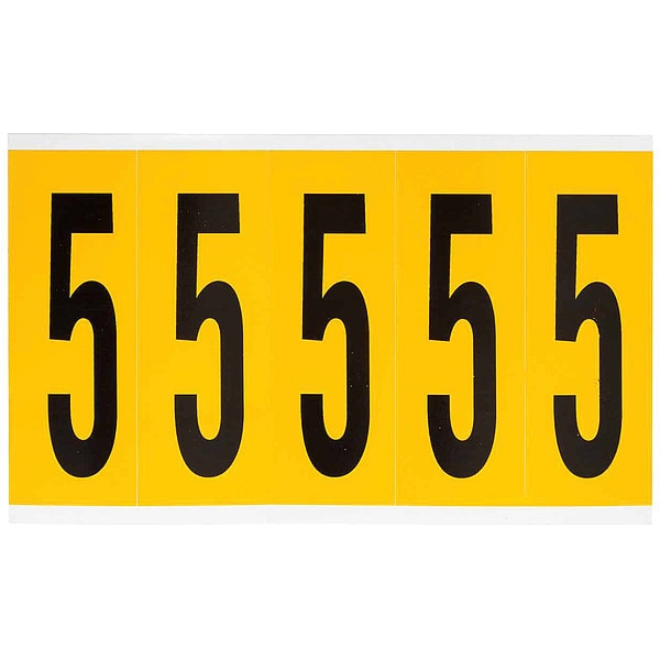 Number Label, 5, 5in.Hx1-3/4in.W, Vinyl