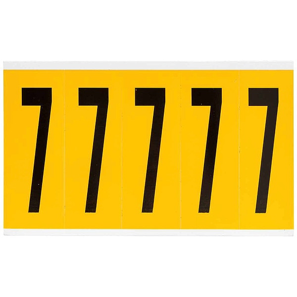 Number Label, 7, 5in.Hx1-3/4in.W, Vinyl