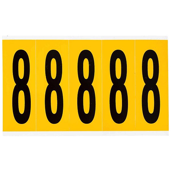 Number Label, 8, 5in.Hx1-3/4in.W, Vinyl