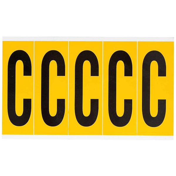 Letter Label, C, 5in.Hx1-3/4in.W, Vinyl