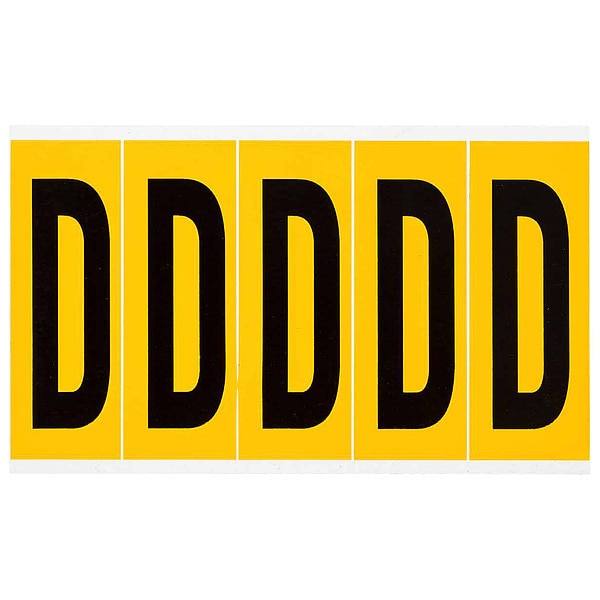 Letter Label, D, 5inHx1-3/4inW, No. Cards 1