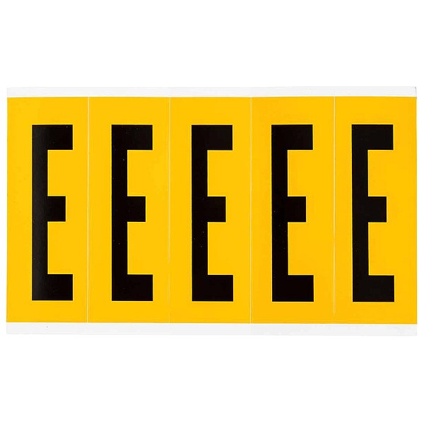 Letter Label, E, 5in.Hx1-3/4in.W, Vinyl