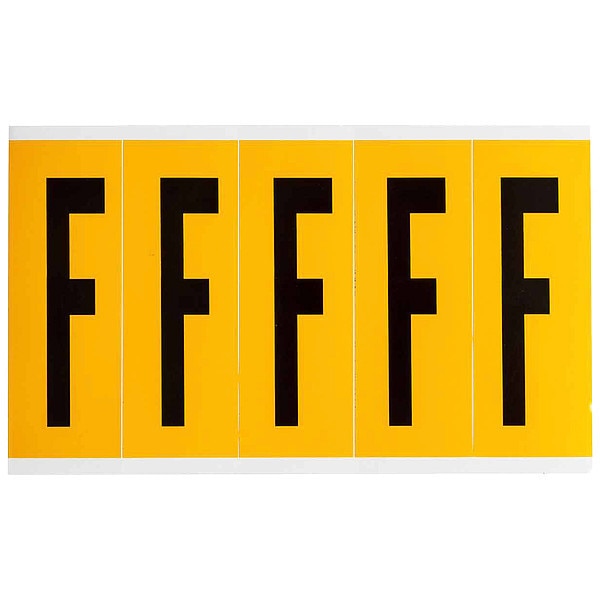 Letter Label, F, 5inHx1-3/4inW, No. Cards 1