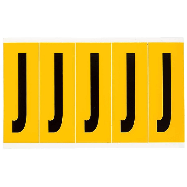 Letter Label, J, 5inHx1-3/4inW, No. Cards 1