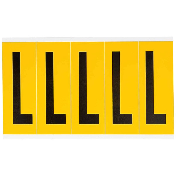 Letter Label, L, 5in.Hx1-3/4in.W, Vinyl
