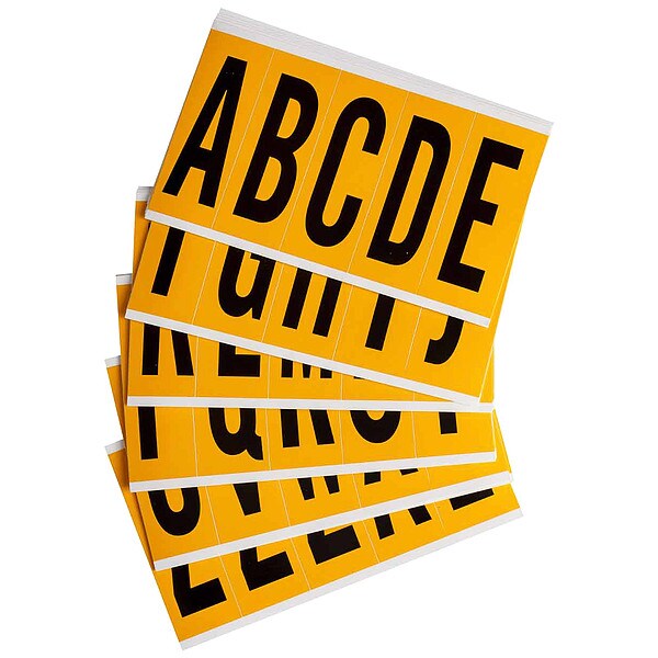 Letter Label, A Thru Z, 5in.Hx1-3/4in.W